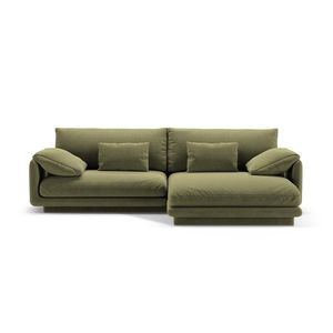 Coltar dreapta 4 locuri, Torino-184, Micadoni Home, 250x170x83 cm, catifea, verde deschis imagine