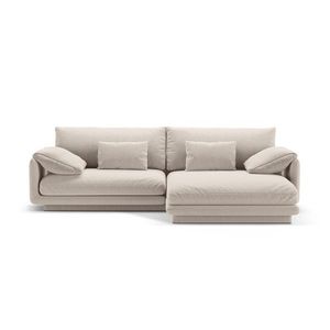 Coltar dreapta 4 locuri, Torino-211, Micadoni Home, 250x170x83 cm, tesatura structurata chenille, bej deschis imagine