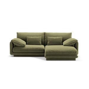 Coltar dreapta 3 locuri, Torino-184, Micadoni Home, 220x170x83 cm, catifea, verde deschis imagine