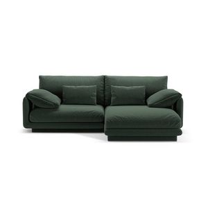 Coltar dreapta 3 locuri, Torino-211, Micadoni Home, 220x170x83 cm, tesatura structurata chenille, verde muschi imagine