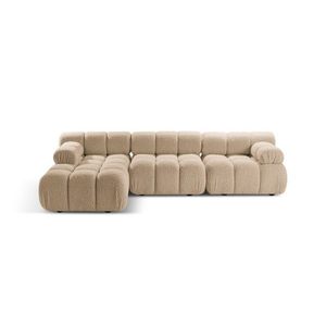 Coltar modular stanga 4 locuri, Bellis-213, Micadoni Home, 282x155x70 cm, tesatura boucle, bej sand imagine