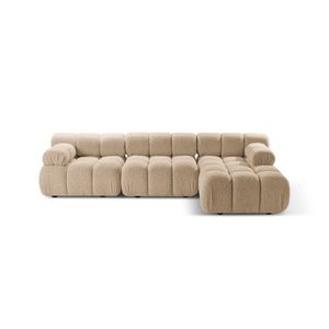 Coltar modular dreapta 4 locuri, Bellis-213, Micadoni Home, 282x155x70 cm, tesatura boucle, bej sand imagine