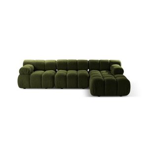 Coltar modular dreapta 4 locuri, Bellis-213, Micadoni Home, 282x155x70 cm, tesatura boucle, verde imagine