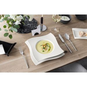 Farfurie adanca NewWave, Villeroy & Boch, 24.5x24.5x4.5 cm, 340 ml, portelan premium, alb imagine