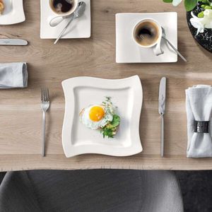 Farfurie pentru desert / salata NewWave, Villeroy & Boch, 23.7x23.7x2.4 cm, portelan premium, alb imagine