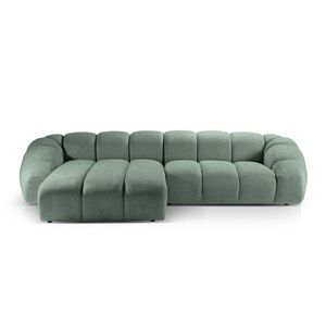 Coltar stanga 4 locuri, Diana-192, Micadoni Home, 334x182x72 cm, catifea structurata, verde menta imagine