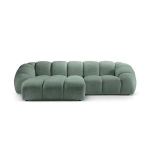 Coltar stanga 3 locuri, Diana-192, Micadoni Home, 294x182x72 cm, catifea structurata, verde menta imagine