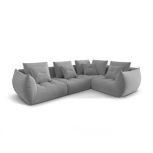 Coltar modular dreapta 3 locuri, Bloom-184, Micadoni Home, 316x216x95 cm, catifea, galben imagine