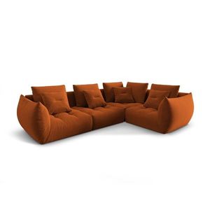 Coltar modular dreapta 3 locuri, Bloom-184, Micadoni Home, 316x216x95 cm, catifea, teracota imagine