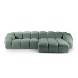 Coltar dreapta 4 locuri, Diana-192, Micadoni Home, 334x182x72 cm, catifea structurata, verde menta imagine