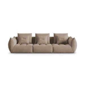 Canapea modulara 4 locuri, Bloom-184, Micadoni Home, 332x106x95 cm, catifea, gri imagine