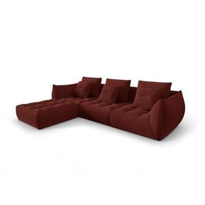 Coltar modular reversibil 2 locuri, Bloom-86, Micadoni Home, 332x216x95 cm, tesatura structurata, rosu imagine