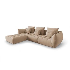 Coltar modular reversibil 2 locuri, Bloom-184, Micadoni Home, 332x216x95 cm, catifea, bej sand imagine