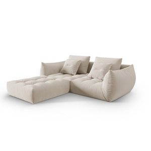 Coltar modular reversibil 3 locuri, Bloom-184, Micadoni Home, 232x216x95 cm, catifea, ecru imagine