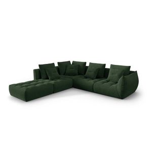 Coltar modular stanga 4 locuri, Bloom-86, Micadoni Home, 316x310x95 cm, tesatura structurata, verde muschi imagine