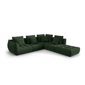 Coltar modular dreapta 4 locuri, Bloom-86, Micadoni Home, 316x310x95 cm, tesatura structurata, verde muschi imagine