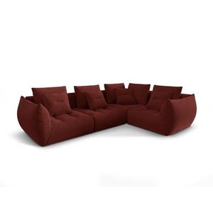 Coltar modular dreapta 3 locuri, Bloom-86, Micadoni Home, 316x216x95 cm, tesatura structurata, rosu imagine