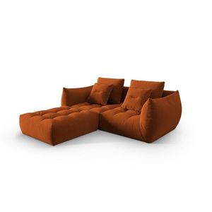 Coltar modular reversibil 3 locuri, Bloom-184, Micadoni Home, 232x216x95 cm, catifea, teracota imagine