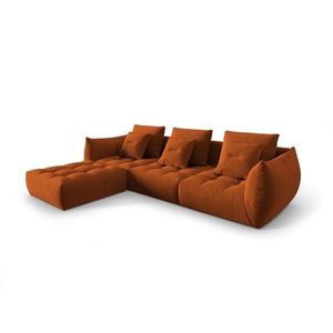 Coltar modular reversibil 2 locuri, Bloom-184, Micadoni Home, 332x216x95 cm, catifea, teracota imagine