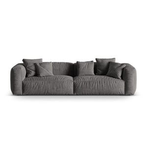 Canapea modulara 4 locuri, Martina-120, Micadoni Home, 320x106x75 cm, catifea, gri imagine