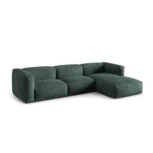 Coltar modular dreapta 3 locuri, Martina-120, Micadoni Home, 332x176x75 cm, catifea, petrol imagine