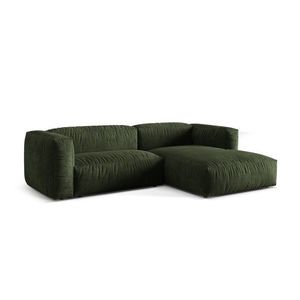 Coltar modular dreapta 2 locuri, Martina-120, Micadoni Home, 283x176x75 cm, catifea, verde imagine