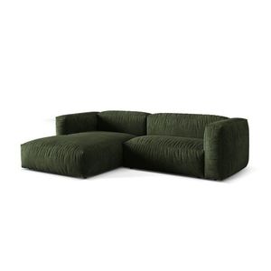 Coltar modular stanga 2 locuri, Martina-120, Micadoni Home, 283x176x75 cm, catifea, verde imagine