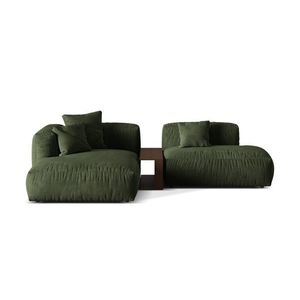 Coltar modular stanga 2 locuri, Martina-120, Micadoni Home, 285x176x75 cm, catifea, verde imagine