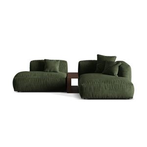 Coltar modular dreapta 2 locuri, Martina-120, Micadoni Home, 285x176x75 cm, catifea, verde imagine