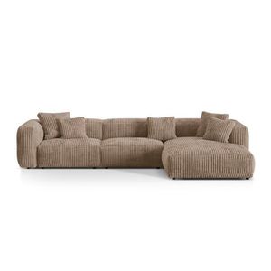 Coltar modular dreapta 3 locuri, Martina-212, Micadoni Home, 332x176x75 cm, velur, maro ghinda imagine