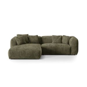 Coltar modular stanga 2 locuri, Martina-212, Micadoni Home, 283x176x75 cm, velur, verde muschi imagine