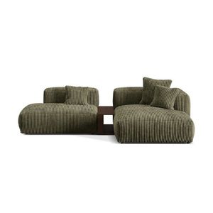 Coltar modular dreapta 2 locuri, Martina-212, Micadoni Home, 285x176x75 cm, velur, verde muschi imagine