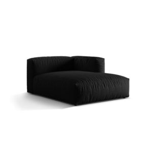 Sezlong modular living dreapta 1 loc, Martina-169, Micadoni Home, 176x123x75 cm, tesatura structurata catifelata, negru imagine