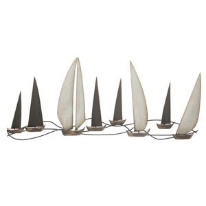 Decoratiune de perete 3D Regata, Mauro Ferretti, 119x3x51 cm, fier imagine