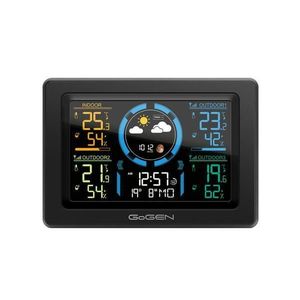 Statie meteo interior-exterior GoGEN ME 3397 B, LCD color, 3 senzori inclusi, ceas cu alarma, negru imagine