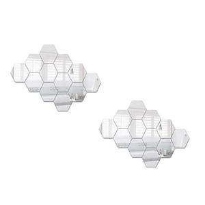 Set Oglinzi Decorative Hexagonale tip Fagure, 16x32 cm, 4 Bucati Sticker imagine