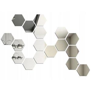 Set Oglinzi Decorative Acrilice Design Hexagon Silver M Size - MyStyle Luxury Home 6 bucati imagine