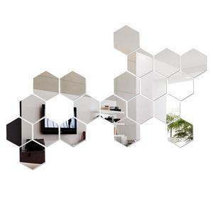 Set Oglinzi Decorative Acrilice Design Hexagon Silver XL Size - MyStyle Luxury Home 6 bucati imagine