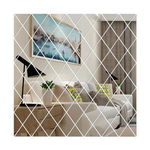 Set 32 Oglinzi Acrilice Diamant Romb Sticker Auto-adeziv Decorativ pentru Baie Living si Bucatarie 50 x 100 imagine