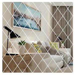 Set 116 Oglinzi Acrilice din PVC, Autoadezive pentru Decorarea Peretilor, Argintiu, 200 x 100 cm, Premium, RIF imagine