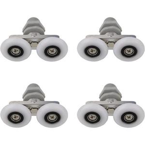 Set de 4 role pentru usi de dus, Aliaj de aluminiu/ABS, 25 mm, Alb imagine