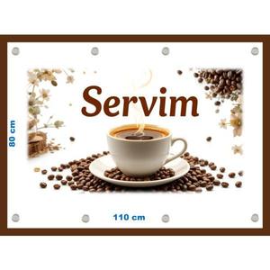 Banner personalizat Servim cafea 80x110 cm imagine