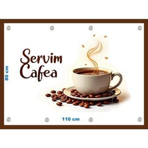 Banner personalizat Servim cafea 80x110 cm imagine