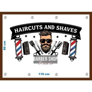 Banner Frizerie Barber Shop model 1, 80x110 cm imagine