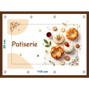 Banner Patiserie cu capse si clipsuri, dimensiune 80x110 cm imagine