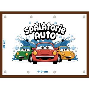 Banner Spalatorie Auto cu masini dimensiune 80x110cm imagine