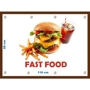 Banner Fast Food cu capse si clipsuri, dimensiune 80x110 cm imagine