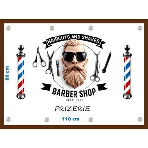 Banner Frizerie Barber Shop dimensiune 80X110 cm imagine