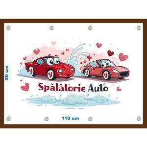 Banner Spalatorie Auto cu capse si clipsuri dimensiune 80x110 cm imagine