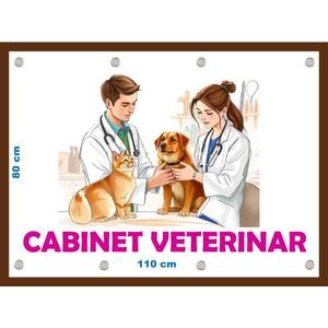 Banner Cabinet Veterinar cu capse si clipsuri, dimensiune 80x110 cm imagine